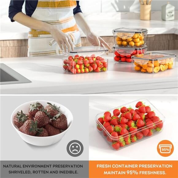 40 PCS Food Storage Containers with Lids Airtight (20 Containers & 20 Lids) - Picture 4 of 7